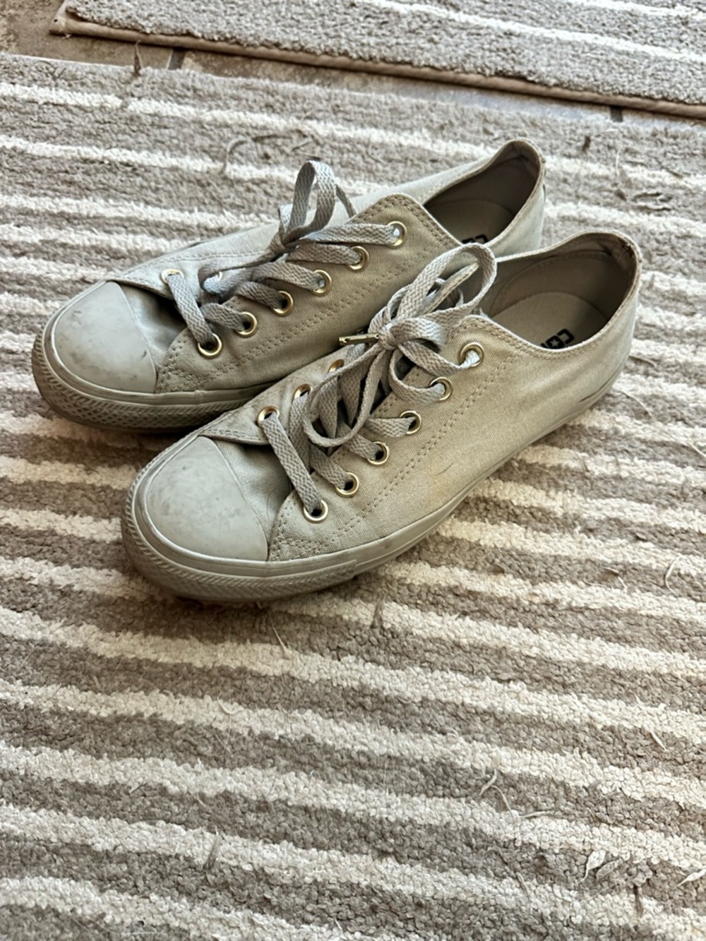Light Gray Canvas Low-Top Sneakers